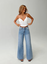 Colemane Mid Rise Flared Jeans Angel Blue