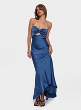 Stand A Chance Twist Detail Maxi Dress Navy