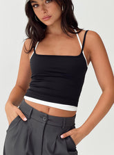 Premier Layered Tank Top Black