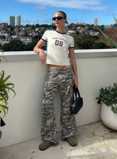Sweetness Low Rise Straight Leg Jeans Digital Camo