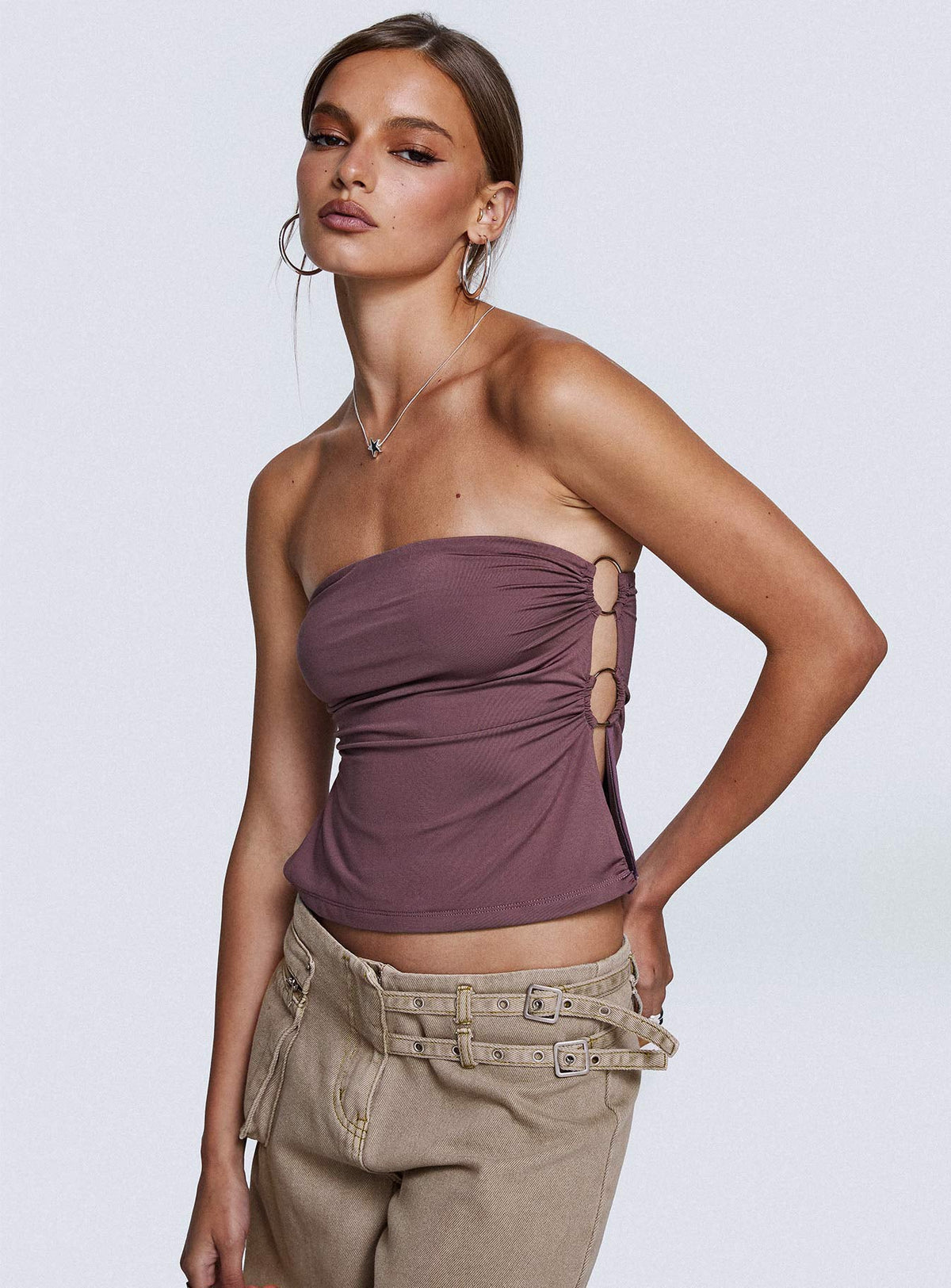 Round The World Strapless Purple