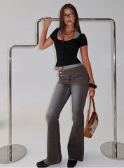 Romea Low Waist Bootleg Jeans Dark Grey
