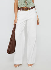 Serenitia Mid Rise Relaxed Jeans White Wash