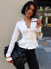 Elowenn Long Sleeve Top White