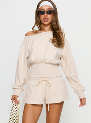 Aryn Track Shorts Cream