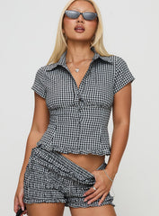 Covey Shirred Puff Sleeve Top Multi Petite