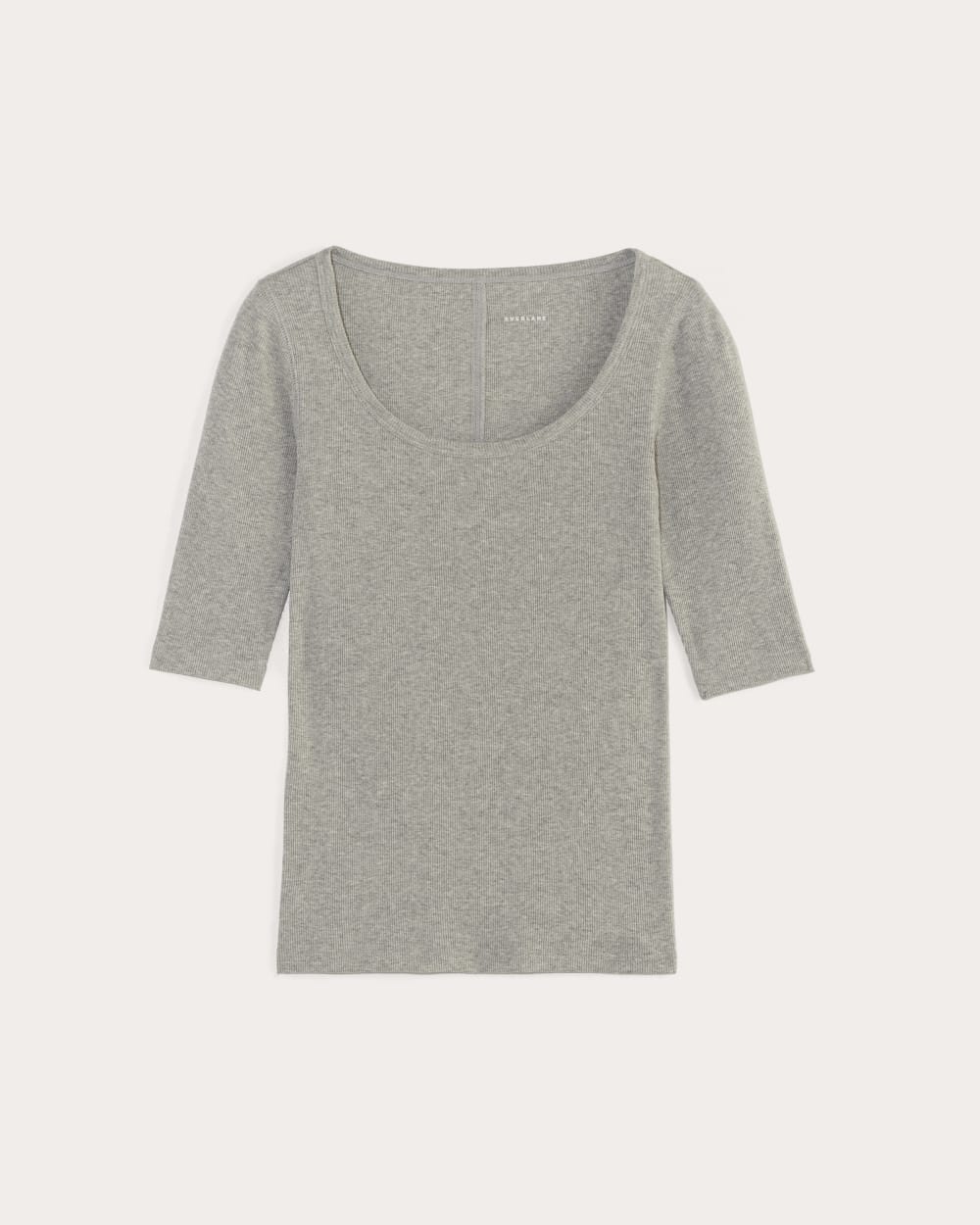 The Luxe Rib Scoop-Neck Tee | Heathered Grey