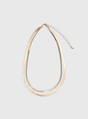 Follow Emotions Layered Necklace Gold