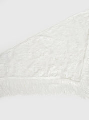 Elizebeth Tie Waist Tassel Belt White
