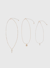 Broken Clocks Layered Necklace Gold