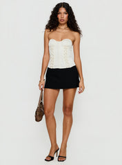Odella Strapless Corset Top Cream