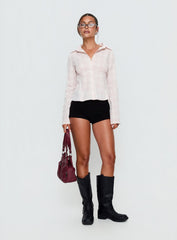 Cottesloe Long Sleeve Blouse Top Pink Check