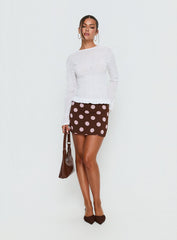 Bradly Shirred Long Sleeve Top White