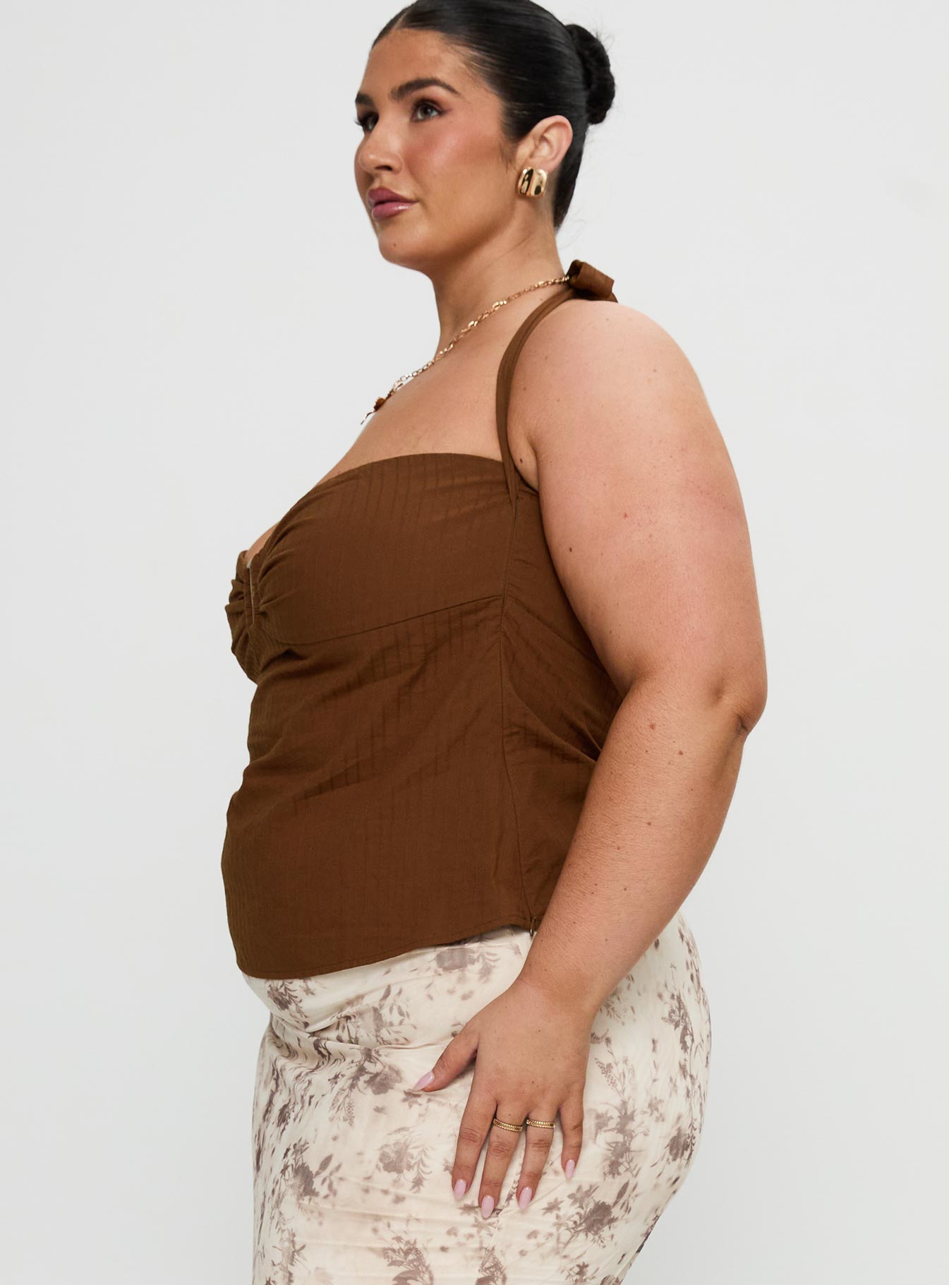 Isabetta Halter Top Chocolate Curve