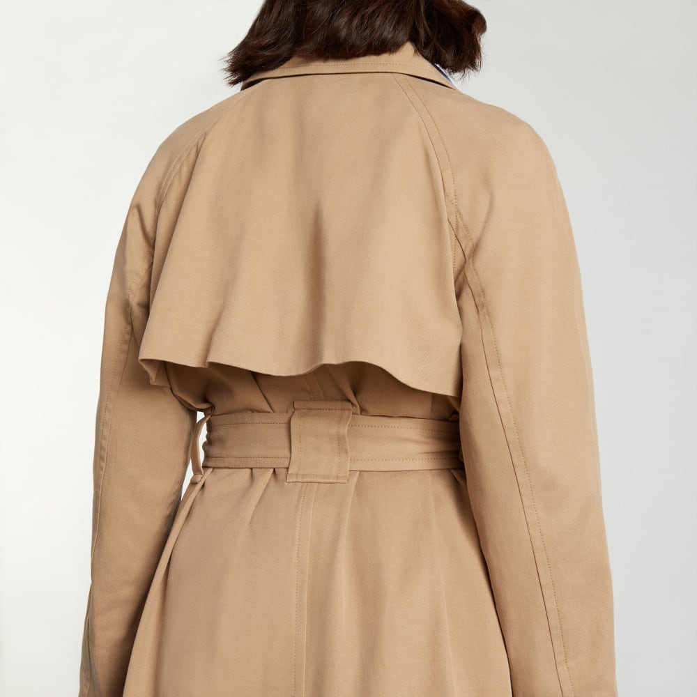 The Gathered Drape Trench | Ash Brown