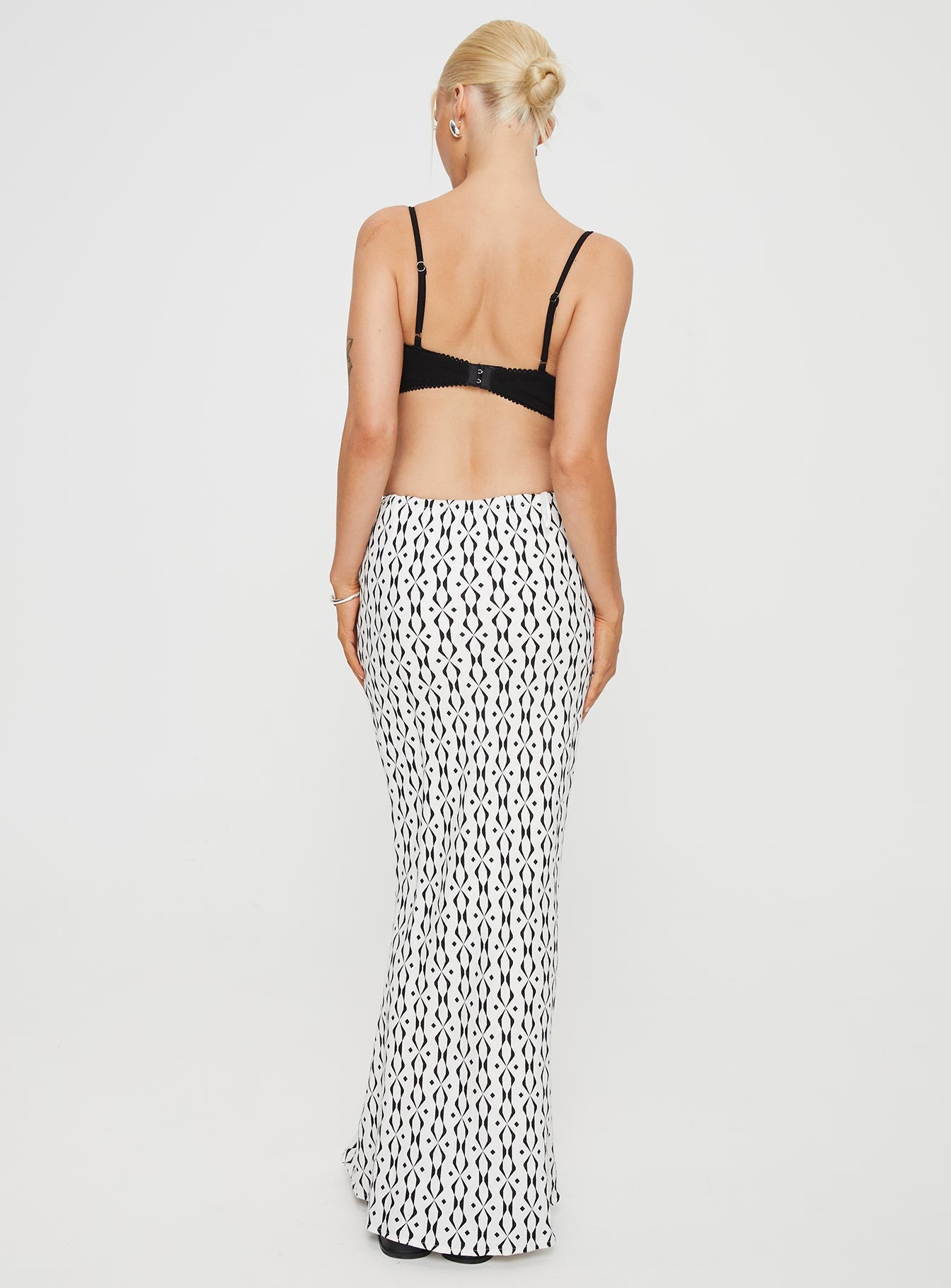 Mercer Linen Blend Maxi Skirt Black / White