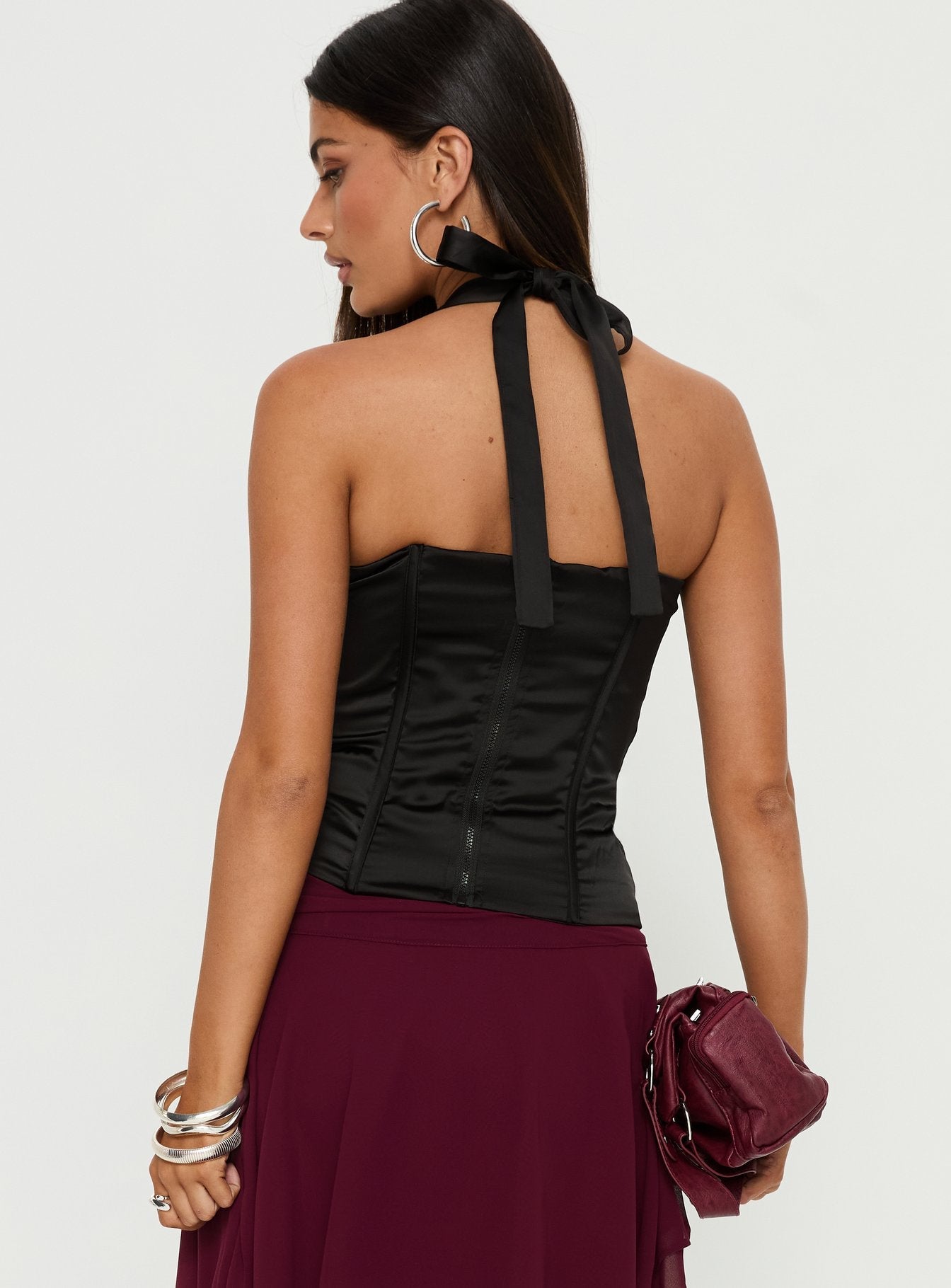 Raeshelle Halter Corset Top Black