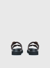 Ma Belle Sandals Contrast Stitch Chocolate