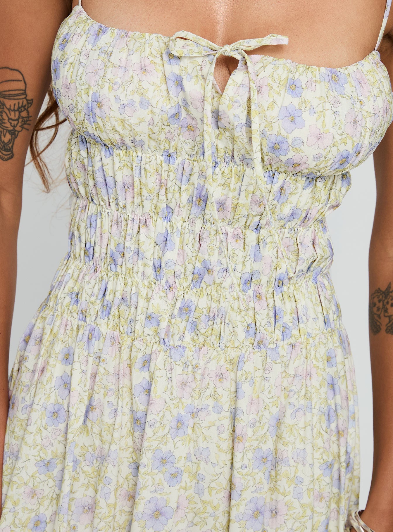 Loralei Shirred Maxi Dress Floral