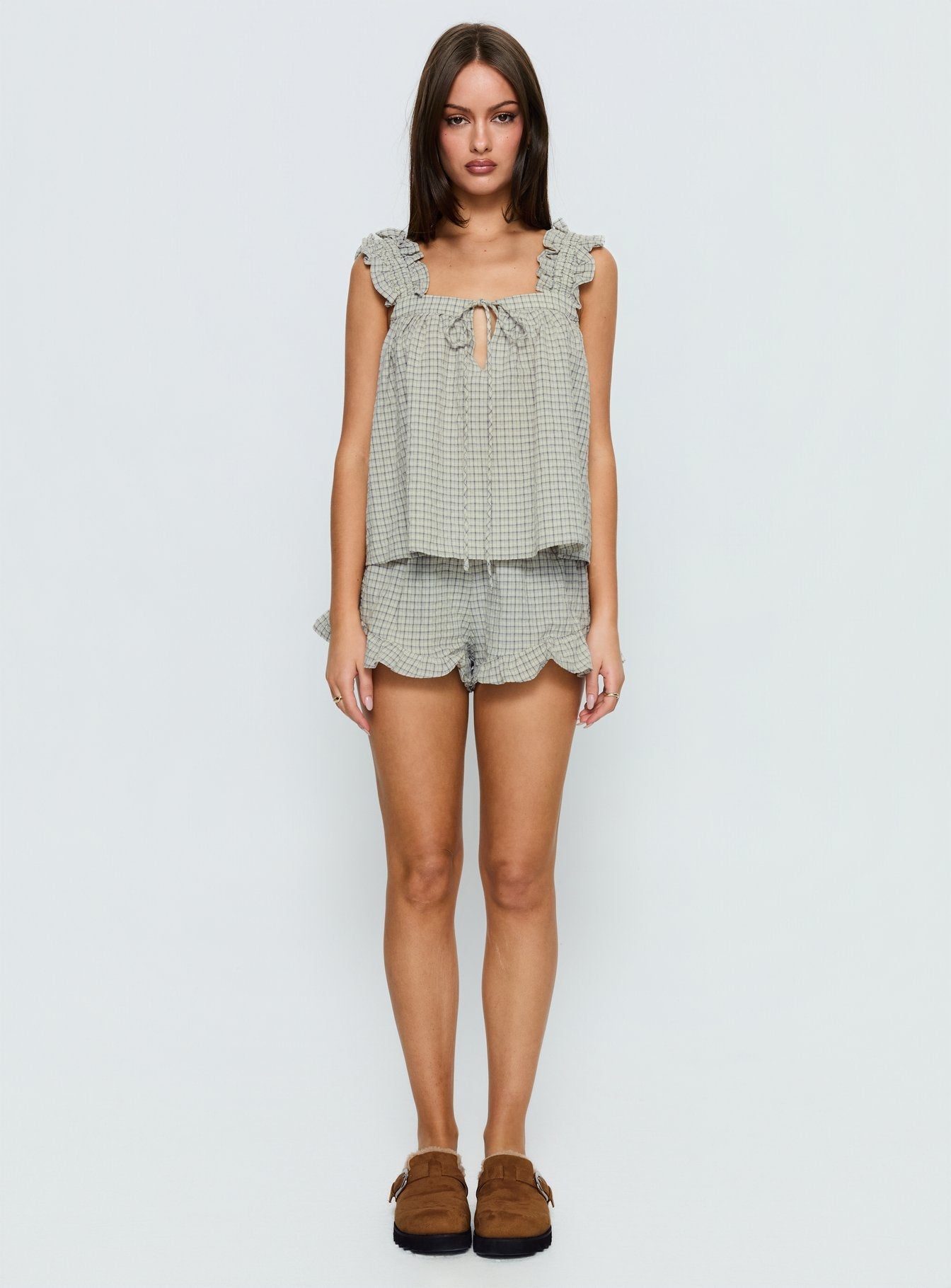 Santabelle Frill Top Check