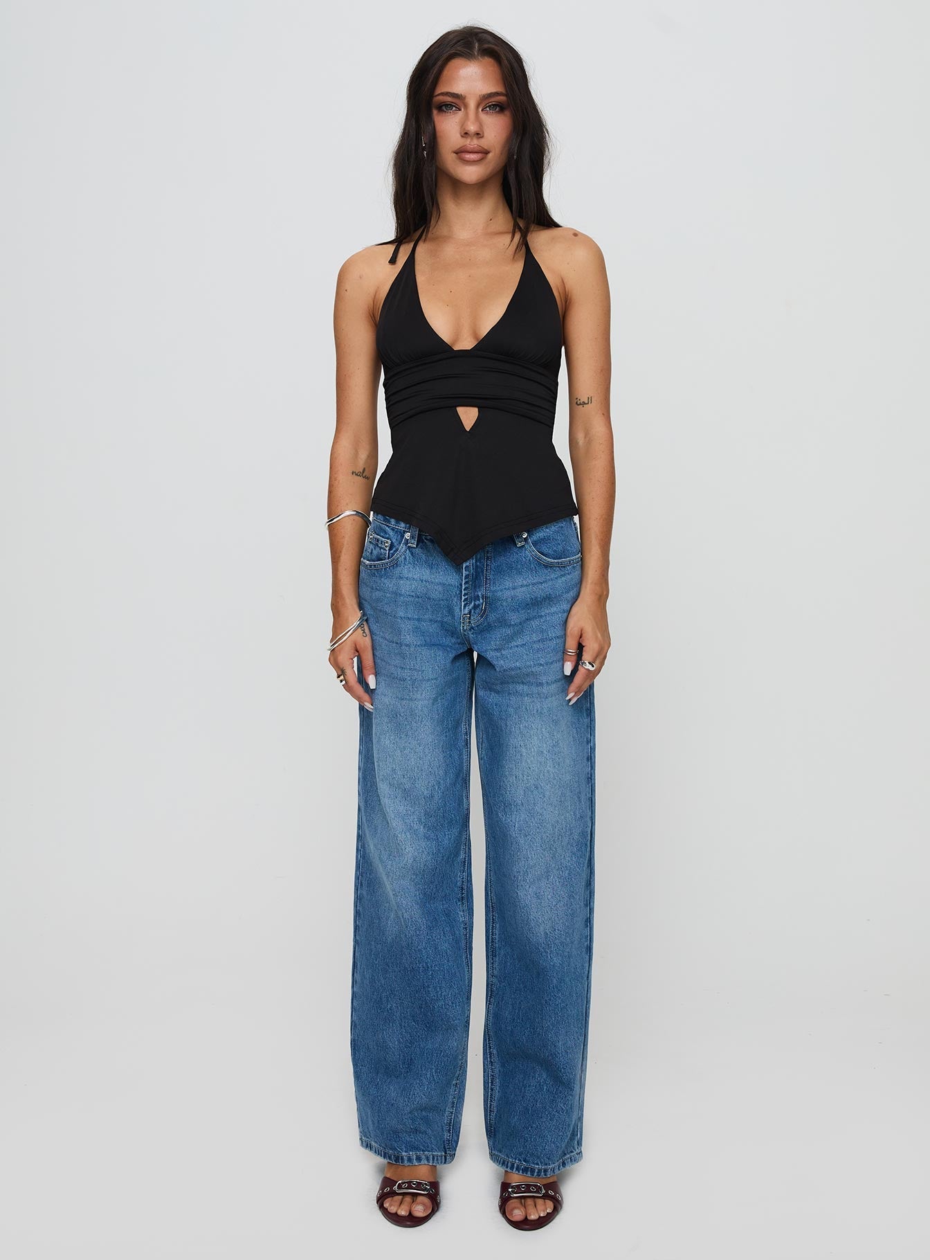 Serenitia Mid Rise Straight Leg Jeans Mid Blue Wash Tall