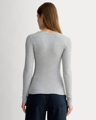 The Luxe Rib Henley |  Heathered Grey