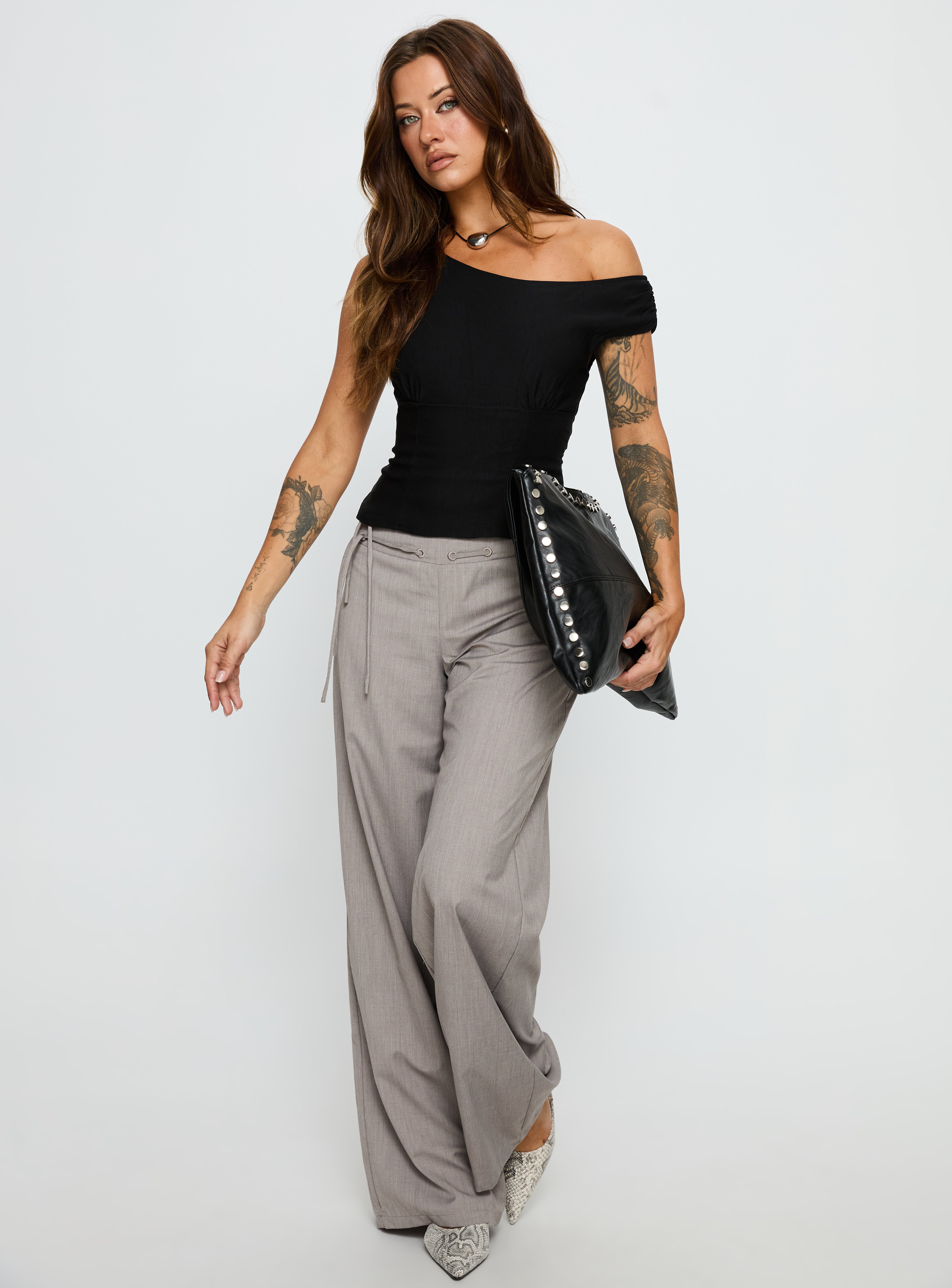 Emerey Off Shoulder Top Black