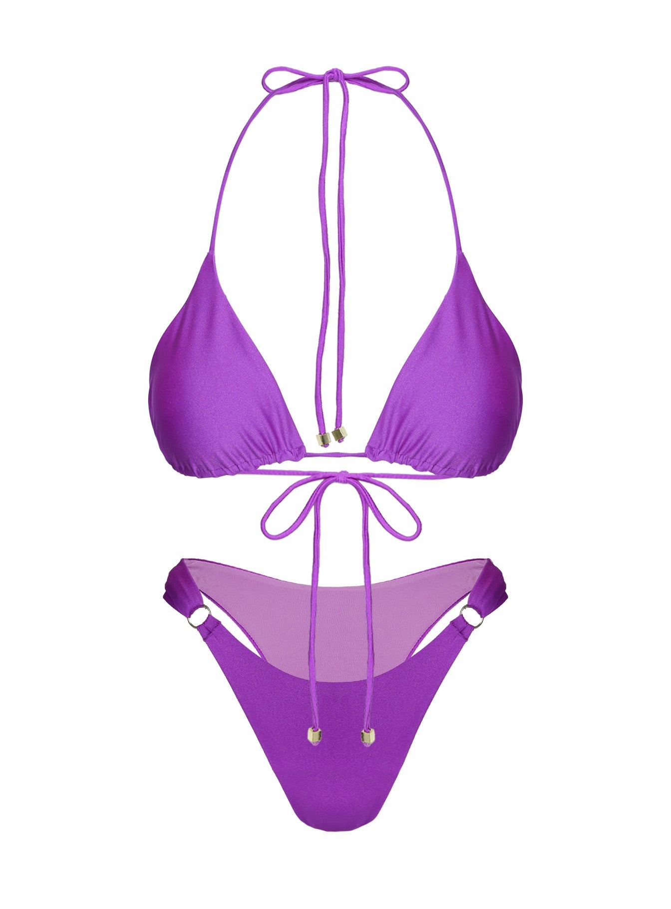 Kennedie Shine High Cut Ring Bikini Bottoms Purple