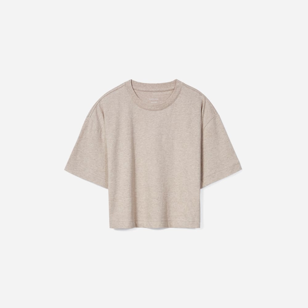 The Organic Cotton Cropped Tee | Heathered Burnt Sugar