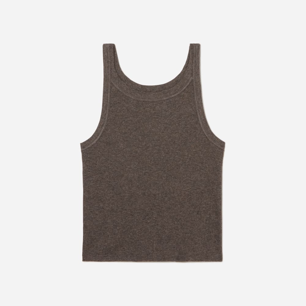 The Pima Micro-Rib Short Tank | Heathered Fatigue