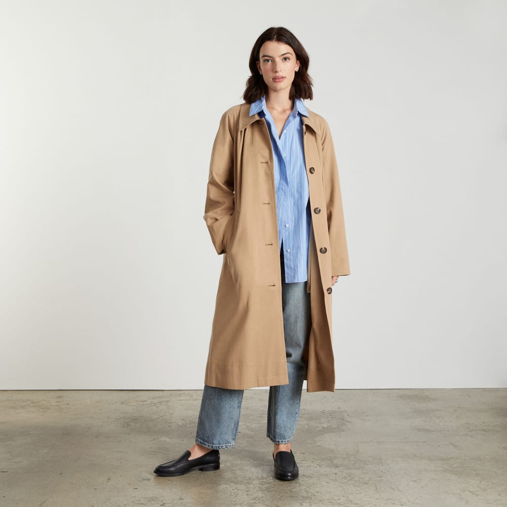 The Gathered Drape Trench | Ash Brown